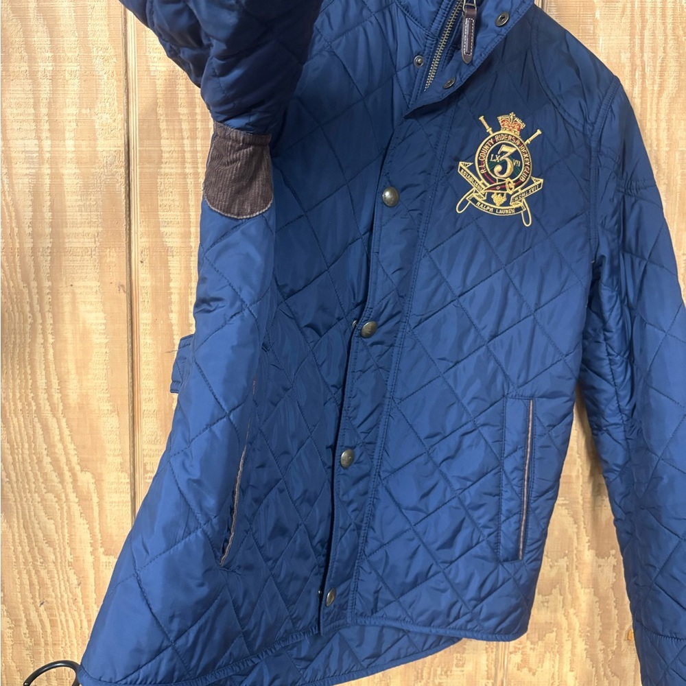 Ralph Lauren Blue Quilted Jacket with Crest - Picture 5 of 11
